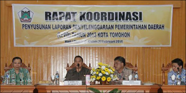Rapat Koordinasi (Rakor) Penyusunan Laporan Penyelenggaraan Pemerintahan Daerah (LPPD) Pemkot Tomohon 