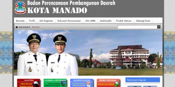 Website Bappeda Kota Manado