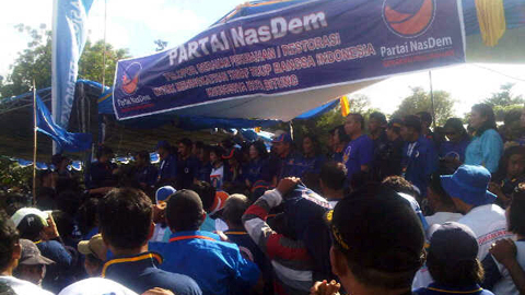 Kampanye Partai Nasdem di lapangan Inkoasku Kota Bitung (foto ist)