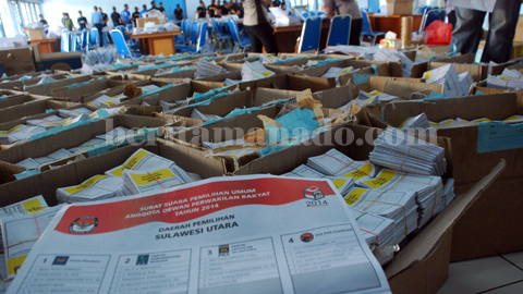 Surat suara Pemilu Kota Bitung (foto beritamanado)