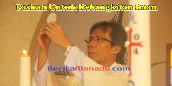Pastor Kanisius Rumondor MSC Saat Memimpin Misa Minggu Paskah