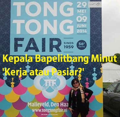 Kepala Bapelitbang Minut, Hanny Tambani ekspose Tong Tong Fair 2014 (foto fb)