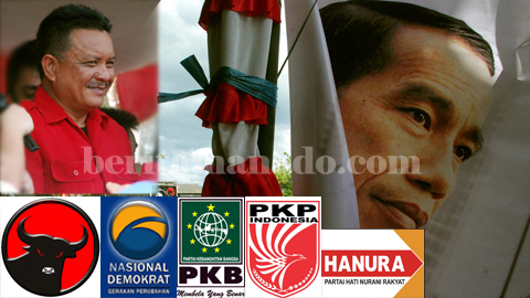 Mantiri dan Parpol pendukung Jokowi-JK (foto beritamanado)