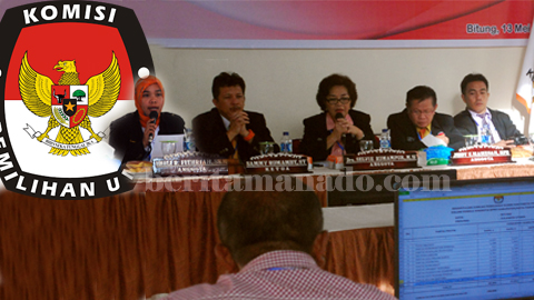Sejumlah Komisariat dan sekretaris KPU Kota Bitung (foto beritamanado) 