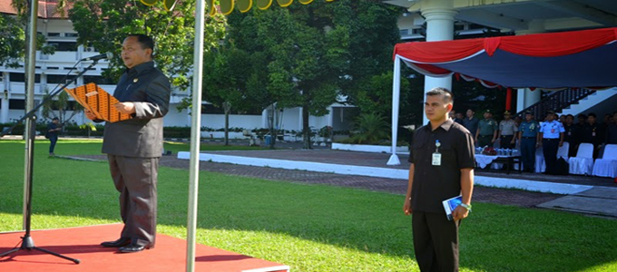 Wakil Gubernur Sulut saat menjadi Irup pada Upacara Otda