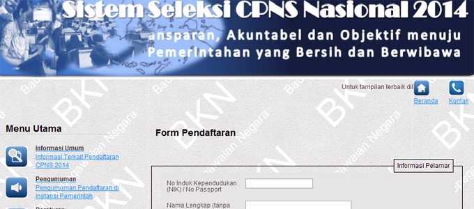 Pendaftaran CPNS 2014 online (foto ist)