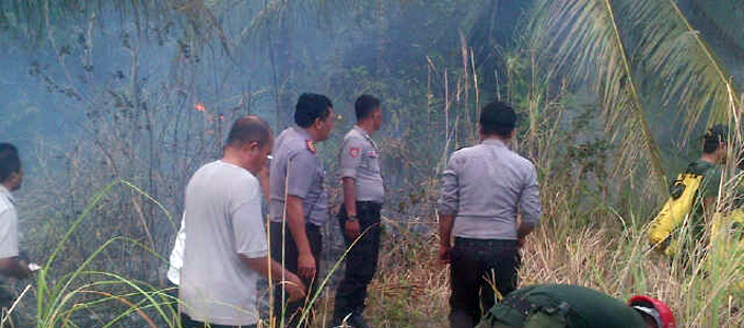 Suasana kebakaran hutan lindung Batuangus (foto ist)
