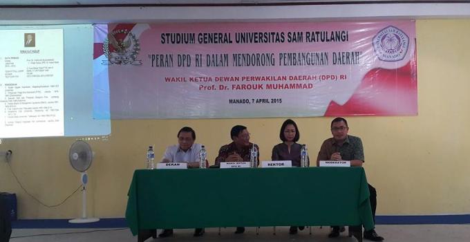 DPD RI Sosialisasi di Fispol Unsrat