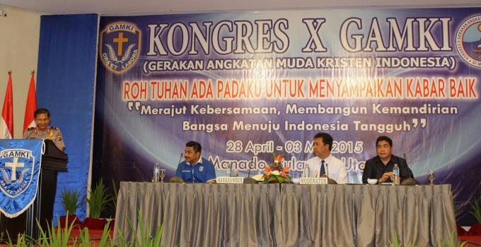 Kapolda Sulut bicara di kongres X GAMKI