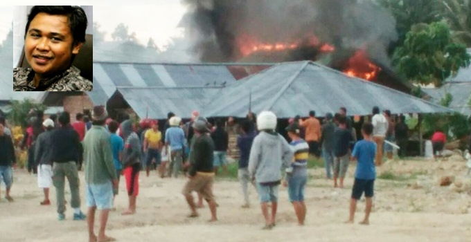 Ricuh dan pembakaran rumah di Basaan Inzet Alkindi Bilafaqih