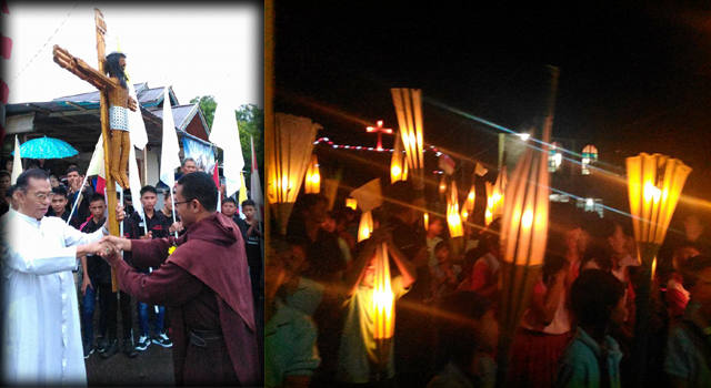 Penyambutan Salib Indonesian Youth Day di Paroki Hati Kudus Soder