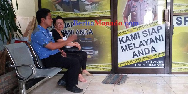 Istri korban beserta pihak parkiran Megamas saat diruang SPKT Polresta