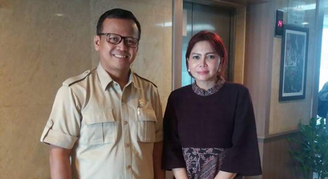 Ketua DPR RI Komisi IV Eddy Prabowo bersama Bupati Minut Vonnie Panambunan