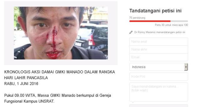 Petisi DUkungan Menghapus Tindakan Brutal Polisi