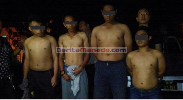 Keempat pelaku kekerasan seksual ketika digiring ke Polresta Manado