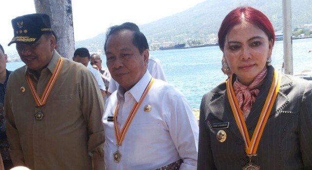 Gubernur Sulut Olly Dondokambey, Walikota Bitung Max Lomban dan Bupati Minut Vonnie Anneke Panambunan.