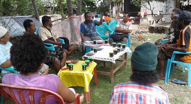 Suasana pertemuan warga Desa Welahi Kecamatan Malaka Tengah