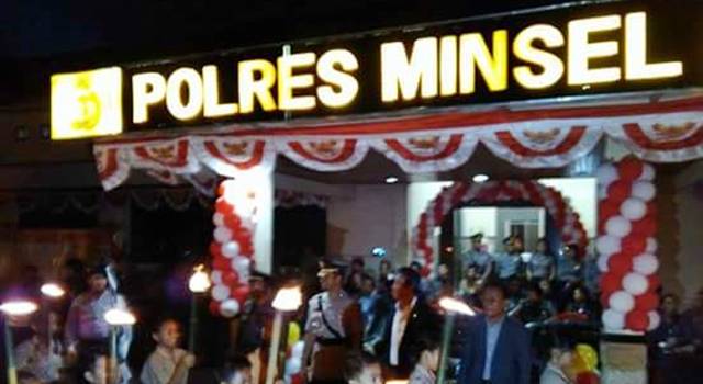 pelaksanaan Upacara dan pawai Taptu di Polres MINSEL