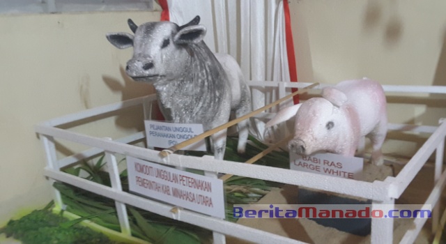 Kandang sapi pejantan unggul dan babi ras, mencuri perhatian pengunjung. Ingin belajar peternakan? Jangan sungkan mampir di stand Minut.