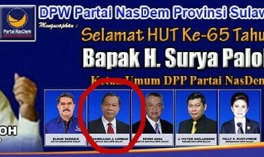 Max Lomban di salah satu iklan pengurus DPW Partai Nasdem Sulut