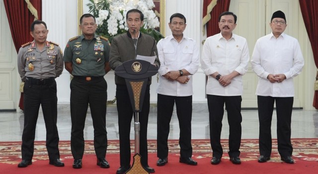 Presiden Joko Widodo memberikan pernyataannya terkait unjuk rasa 4 November 2016