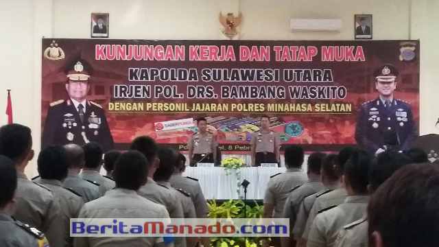 Tatap Muka Kapolda Sulut Irjen Pol. Drs. Bambang Waskito Dengan Seluruh Perwira Polres Minsel