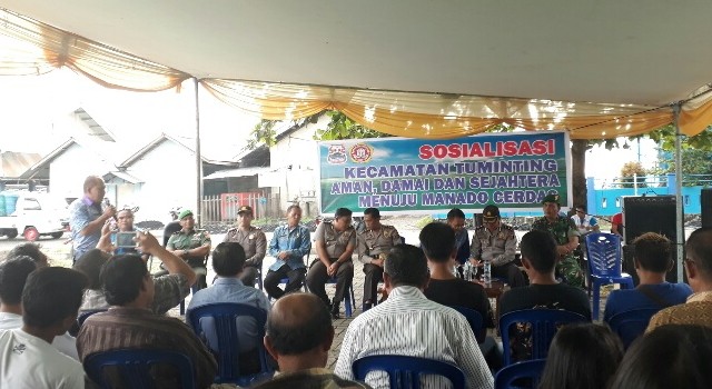 Pelaksanaan sosialisasi anti tarkam di Kecamatan Tuminting beberapa waktu lalu