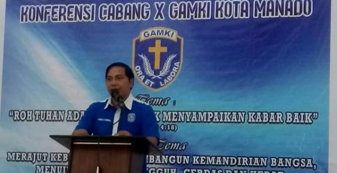 Ketua GAMKI Manado, James Karinda menyampaikan sambutan