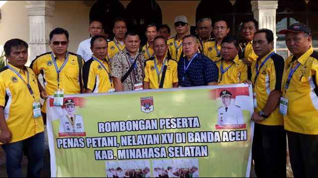 Petani dan Nelayan Minsel Yang Mengikuti Penas KTNA di Aceh