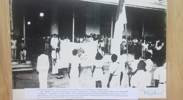 9 September 1948 saat pelaksanaan Pekan Olahraga Nasional Pertama di Solo Jawa Tengah