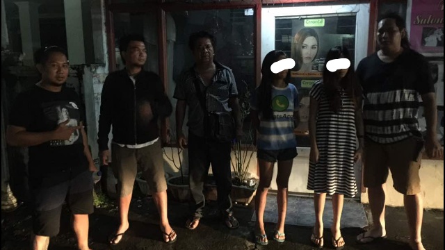 Tersangka K dan Korban M Saat Diamankan Tim Buser Polres Minsel di Malalayang