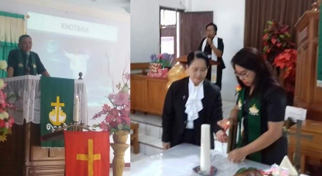 Wabup Ir Joppi Lengkong, bersama istri melakukan pelayanan di Likupang.(foto:  Staf Khusus Wabup Minut)