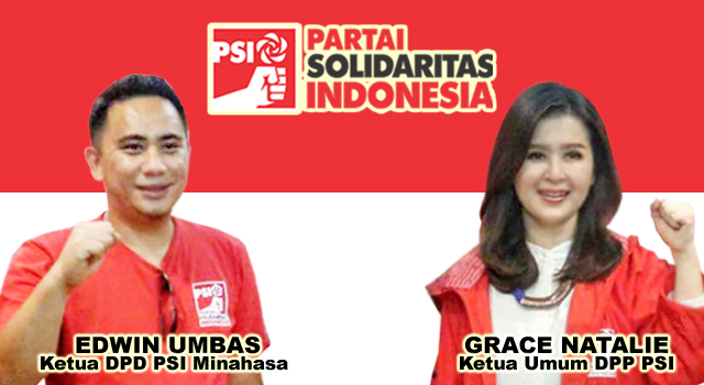 Edwin Umbas (Ketua DPD PSI Minahasa) dan Grace Natalie (Ketua Umum DPP PSI)