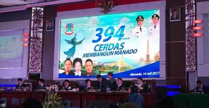 Rapat paripurna istimewa dipimpin Ketua DPRD Manado, Noortje Van Bone