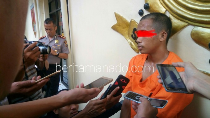 Fahjrin ketika diamankan di Polres Bitung
