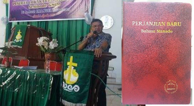 Wabup Minut Ir Joppi Lengkong mengapresiasi terbitnya Alkitab berbahasa Indonesia.(foto: staf khusus Wabup Minut) 