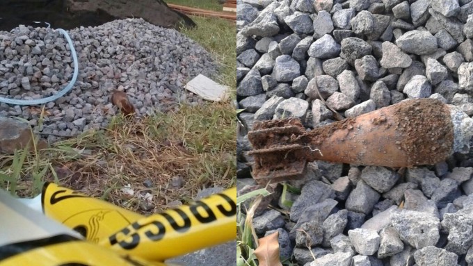 Mortir yang ditemukan di RSUD Kota Bitung