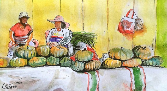 Tema pedagang Sayuran di Pasar Tradisional
