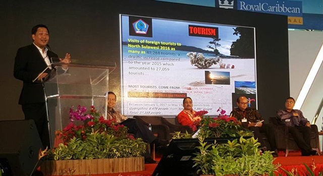 Wagub Steven Kandouw saat presentasi potensi investasi sektor pariwisata Sulut