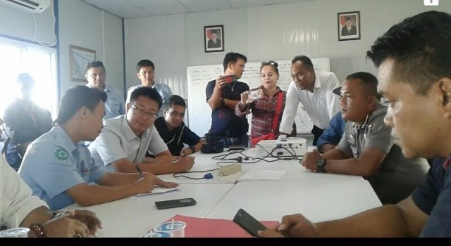 Proses mediasi PT Hutama Karya dengan 3 perusahaan subkon, disaksikan Polsek Airmadidi.