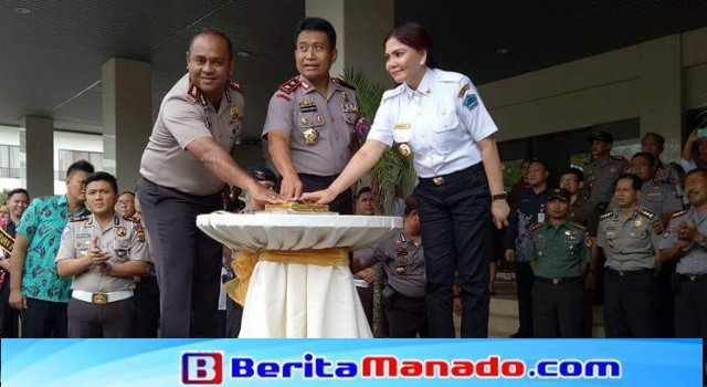 Kapolda Sulut Irjen Bambang Waskito bersama Bupati Minut Vonnie Anneke Panambunan dan Kapolres AKBP Alfaris Pattiwael, melaunching SiReMiTa.