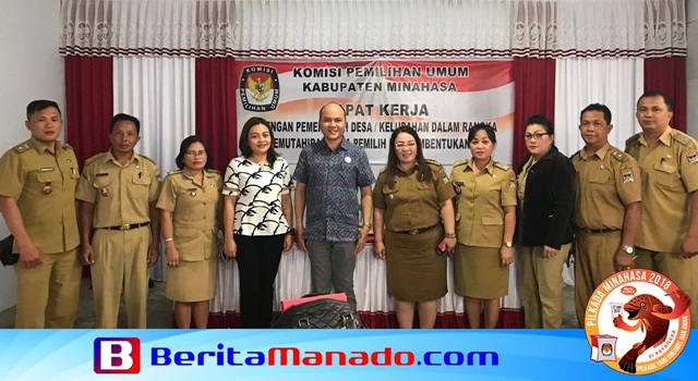 Ketua KPU Minahasa Meidy Tinangon bersama jajaran Pemerintahan Kecamatan Tondano Barat