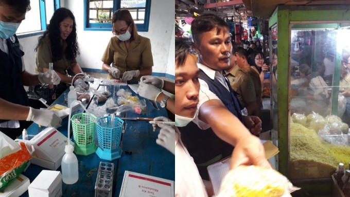 Disperindak dan sejumlah instansi saat melakukan sidak bahan makan mengandung boraks