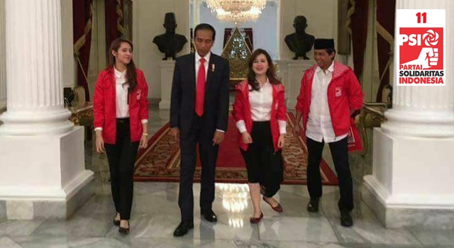 Pengurus DPP PSI bersama Presiden RI Ir Joko Widodo di Istana Merdeka Jakarta. (Foto:IST)