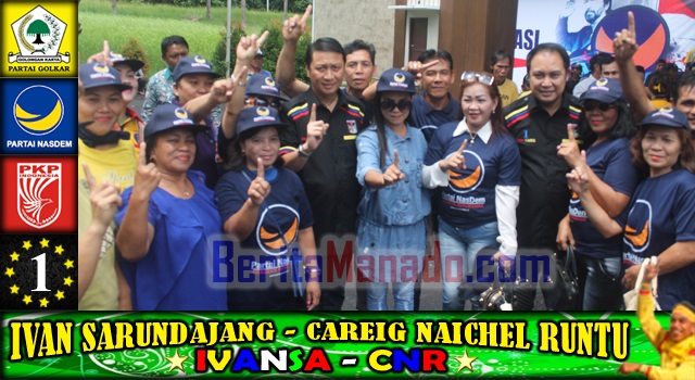 Ivan Sarundajang dan Careig Naichel Runtu bersama kader dan simpatisan Partai NasDem