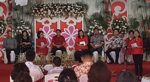 Suasana ibadah syukur HUT ke-56 Ketua TPPKK Minahasa Helly Grace Mewoh-Pongoh SE