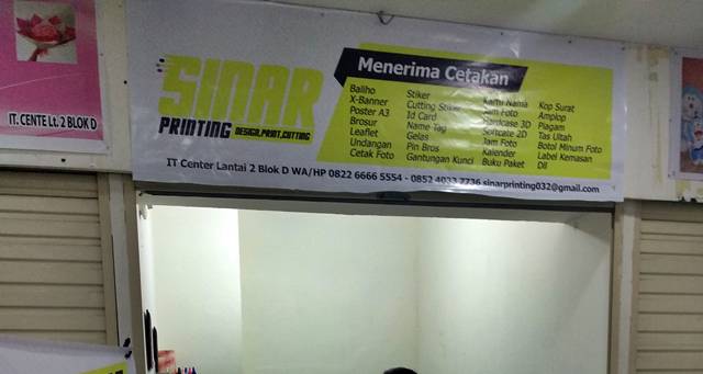 Sinar Printing di itCenter Manado