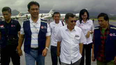 Kalla ketika tiba di bandara Sam Ratulangi Manado (foto ist)
