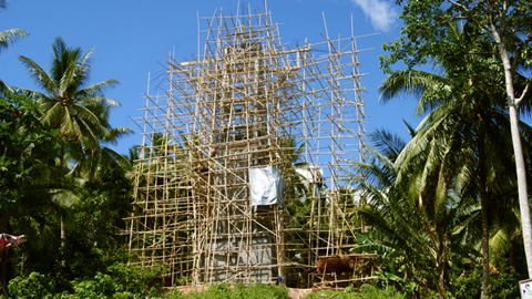 Proses pembangunan Patung Yesus di Pulau Lembeh (foto ist)