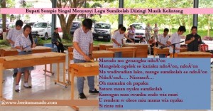 Bupati Singal Menyanyi Sumikolah Diiringi Musik Kolintang